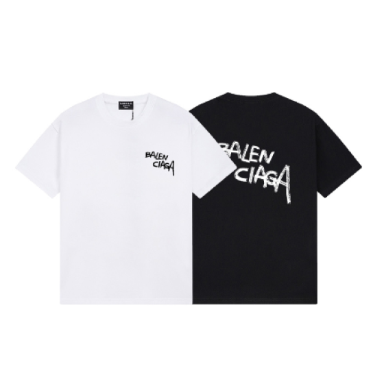 2025🆕 Balenciaga Metallic Tape Logo Print Short-Sleeve T-Shirt